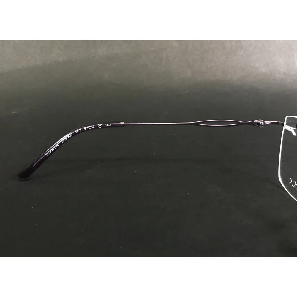 Airlock Eyeglasses Frames Skye 202 502 Purple Rimless Cat Eye Titanium 52-18-140